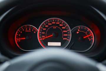 car dashboard and steering wheel