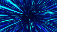 Blue Abstract Radial Lines Geometric Background. Data Flow Tunnel. Explosion Star. Motion Effect. Background