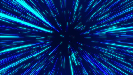 blue abstract radial lines geometric background. data flow tunnel. explosion star. motion effect. ba