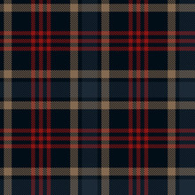 Seamless Plaid Pattern In Stripes. Checkered Fabric Texture Print. Vector
