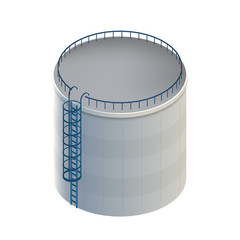 Creative vector illustration of water tank, crude oil storage reservoir isolated on transparent background. Art design gasoline, benzine, fuel cylinder template. Abstract concept graphic element