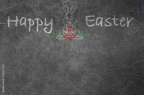 Chalkboard with Text "Happy Easter"