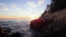 Bass Harbor Lighthouse Acadia National Park Maine New England Sunset 4K