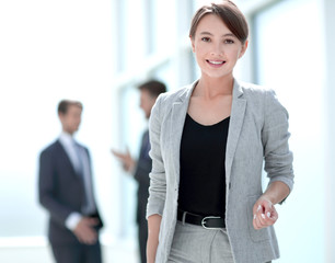 Wall Mural - close up.portrait of a confident young business woman