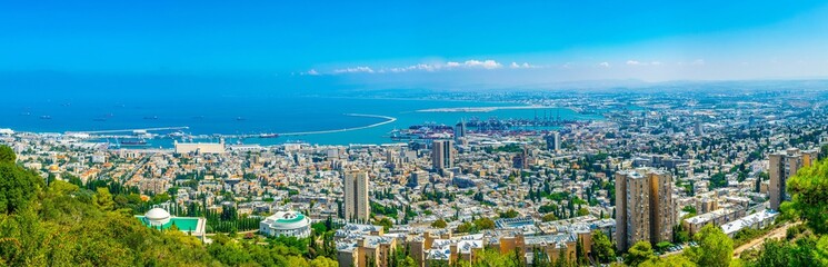 Wall Mural - Aerial view of port of Haifa, Israel