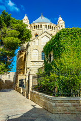 Wall Mural - Franciscan monastery of dormition in Jerusalem, Israel