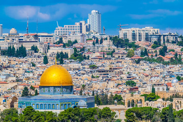 Dome of the Rock viewed from the mount of olives, Israel