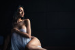 © SHUTTER DIN - emotion of art work concept lady sexy body slim posing thai model on dark background