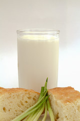 Bread salt green onions and milk, all homemade without GME!