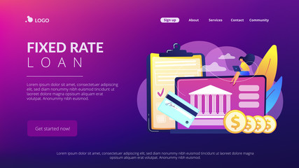 Wall Mural - Bank account concept landing page.