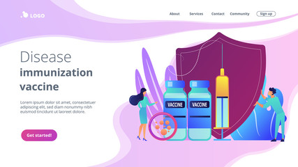 Vaccination program concept landing page.