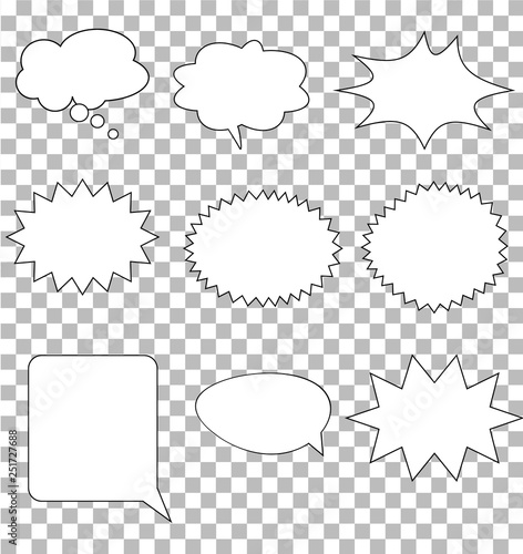 Comic Speech Bubbles On Transparent Background Cartoon Comic