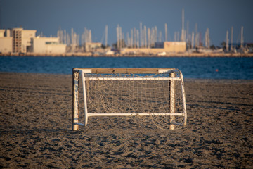 Wall Mural - Football gates on the beach