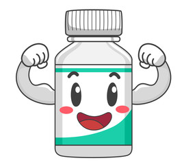 Sticker - Mascot Vitamin Strong Illustration