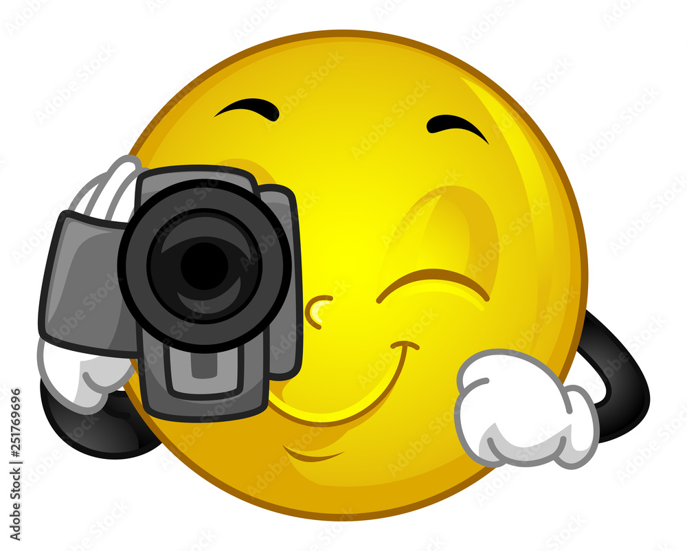 Mascot Smiley Video Camera Illustration
