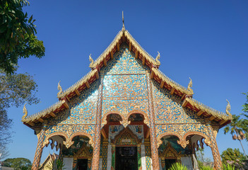 Beautiful landscape of ancient  temple in watchamdevi Temple, lamphun, Thailand