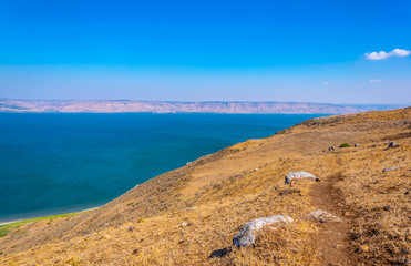 Wall Mural - Sea of Galilee viewed from mount Arbel in Israel