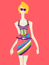 Girl Fashion Mannequin Fauvism Art Illustration