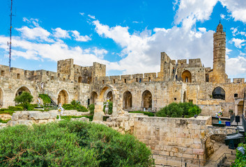 Wall Mural - Inner courtyard of the tower of David in Jerusalem, Israel