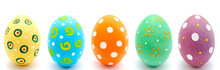 Collection Of Photos Perfect Colorful Handmade Easter Egg Isolated