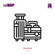 © Cavanshir - Outline luggage icon isolated on white background. Line pictogram. Graphic design, mobile application, logo, user interface. Editable stroke. EPS10 format vector illustration