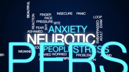 Poster - Neurotic animated word cloud. Kinetic typography.