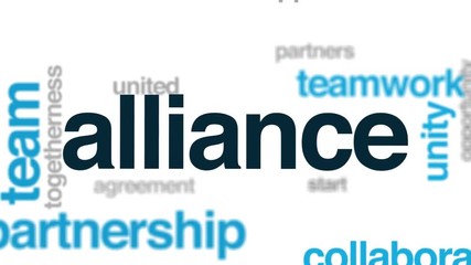 Wall Mural - Alliance animated word cloud. Kinetic typography.