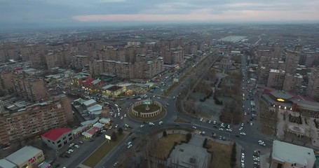 Wall Mural - arial view of yerevan city malatia-sebastia district, armenia.
