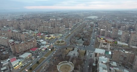 Wall Mural - arial view of yerevan city malatia-sebastia district, armenia.
