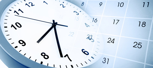 Wall Mural - clock and calendar composite
