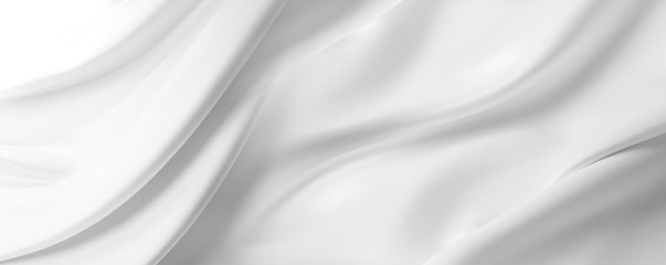 Wall Mural - White silk fabric