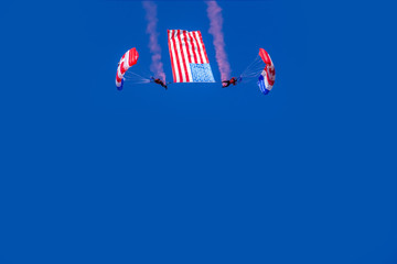 Two Skydiver with amarican flag