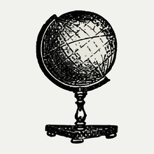 Vintage Globe Stand Illustration