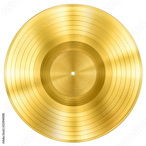 Fotografía gold record music disc award isolated on white