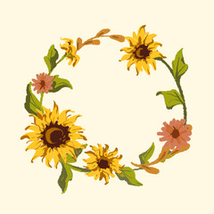 Poster - Sunflower wreath