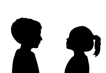 talking heads, silhouette vector