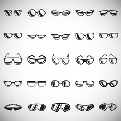 Eyeglasses icons set on white background for graphic and web design, Modern simple vector sign. Internet concept. Trendy symbol for website design web button or mobile app