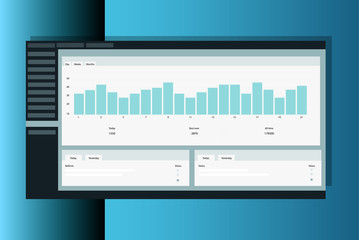 Vector of Website Analytics Dashboard Report