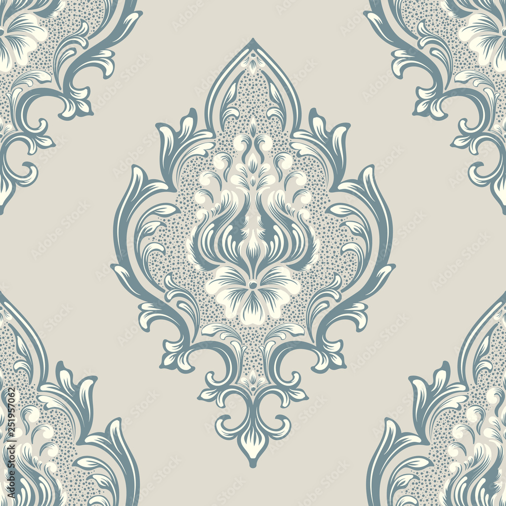 Vector damask seamless pattern element. Classical luxury old fashioned ...