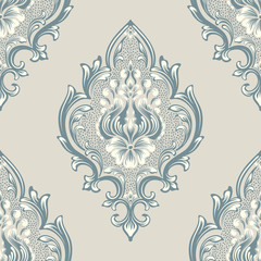 Vector damask seamless pattern element. Classical luxury old fashioned damask ornament, royal victorian seamless texture for wallpapers, textile, wrapping. Exquisite floral baroque template.