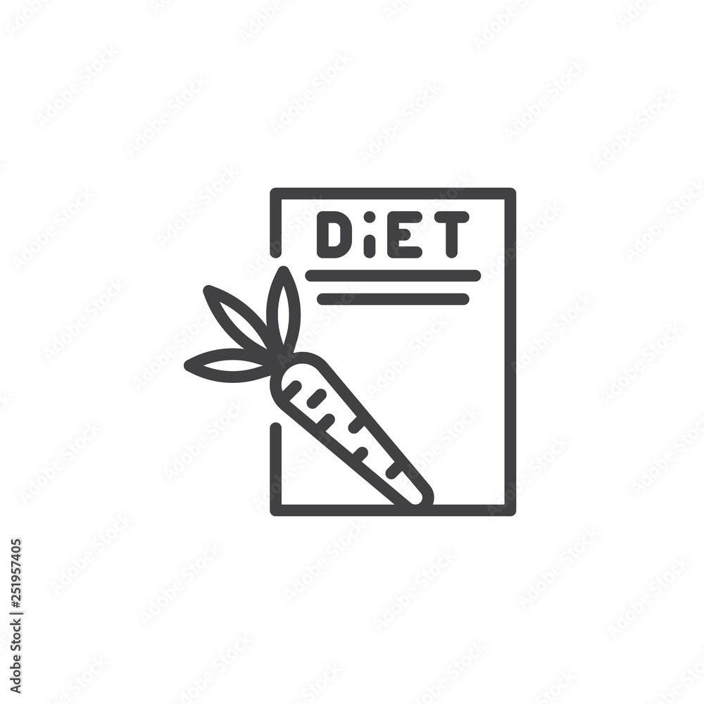 Diet plan checklist line icon. linear style sign for mobile concept and web  design. Healthy food and Diet planning outline vector icon. Symbol, logo  illustration. Pixel perfect vector graphics Stock Vector |, image size:1000x1000