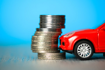 car model with coins