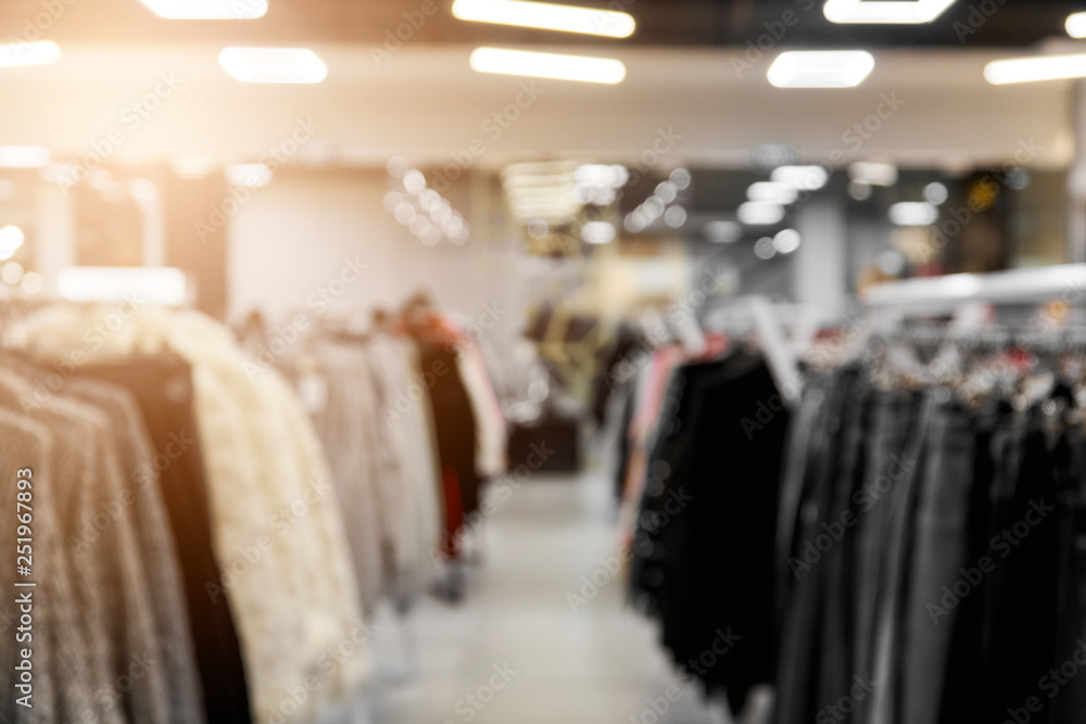 blurred image background with clothing store background Stock 