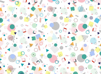 Wall Mural - modern memphis geometric colorful pattern style shape background. decorating in abstraction design a