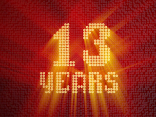 Naklejka na meble Golden number thirteen years. 3D render