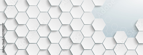 Fotomural Weiße Hexagonstruktur an einen Stelle geöffnet