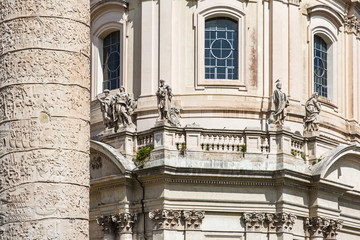 Wall Mural - Rome, Trajan Column and church of Santa Maria di Loreto