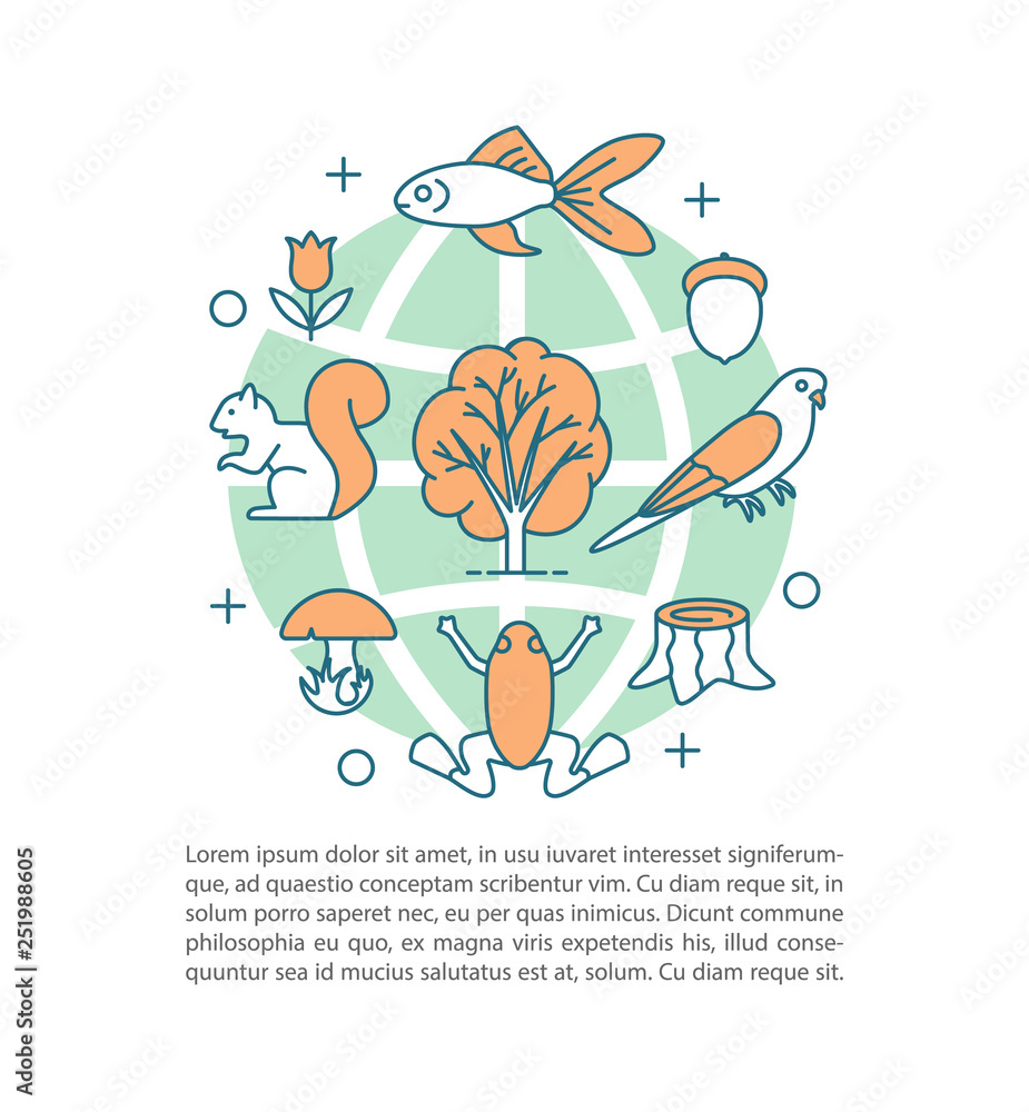 Biodiversity concept linear illustration Stock Vector | Adobe Stock