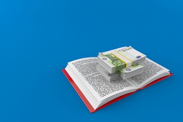 Poster - Euro currency on open book