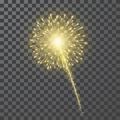 Wall Mural - Fireworks. Festival colorful firework. Vector llustration on blue background